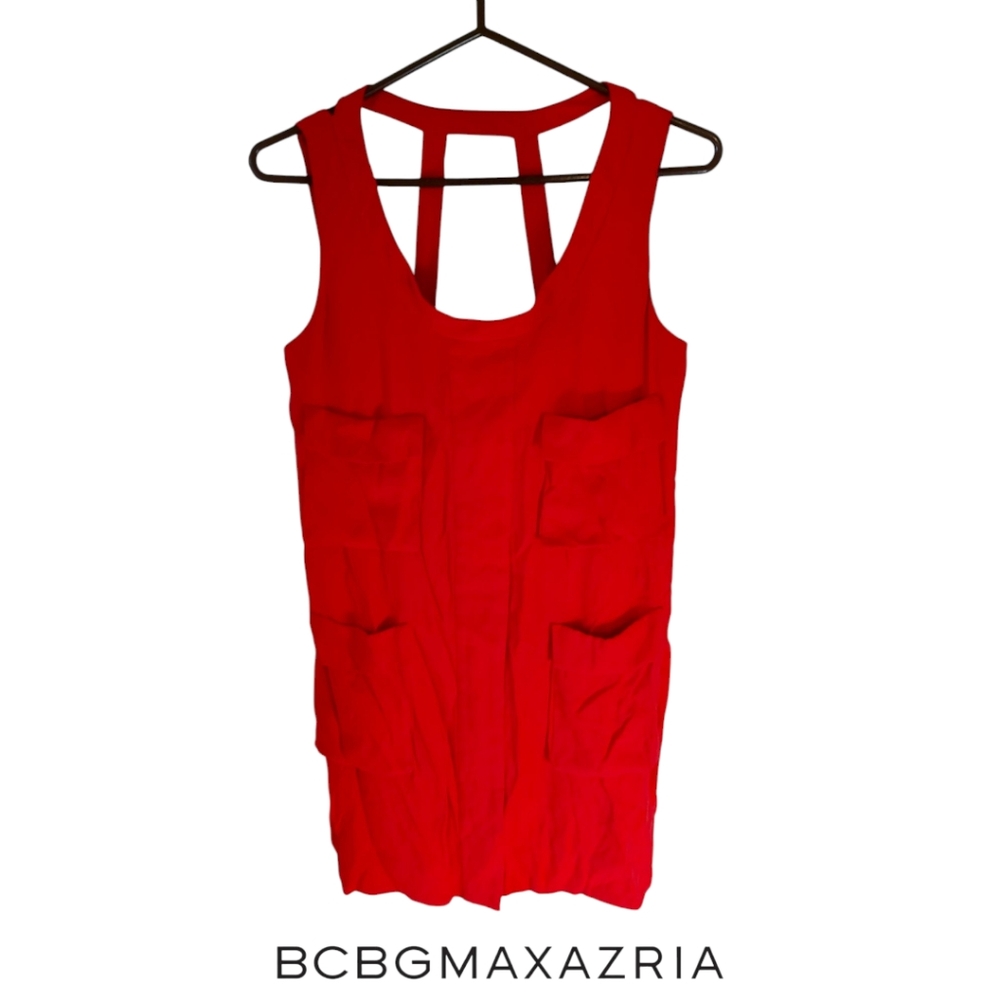 BCBG Max Azria Evon Red Berry Dress With Pockets